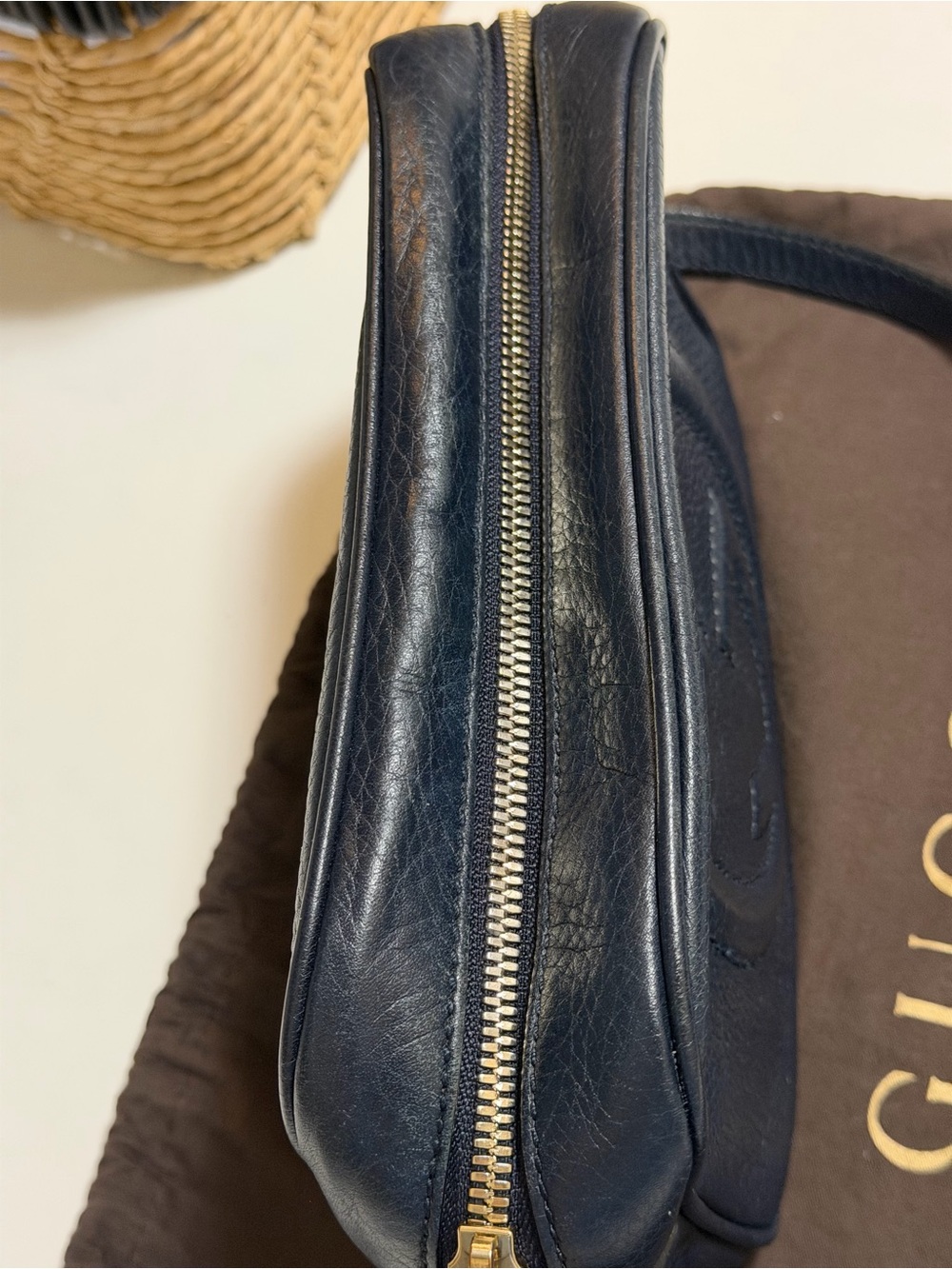 Authentic GUCCI Blue leather Soho Disco Crossbody Bag & dust bag - Picture 12 of 16